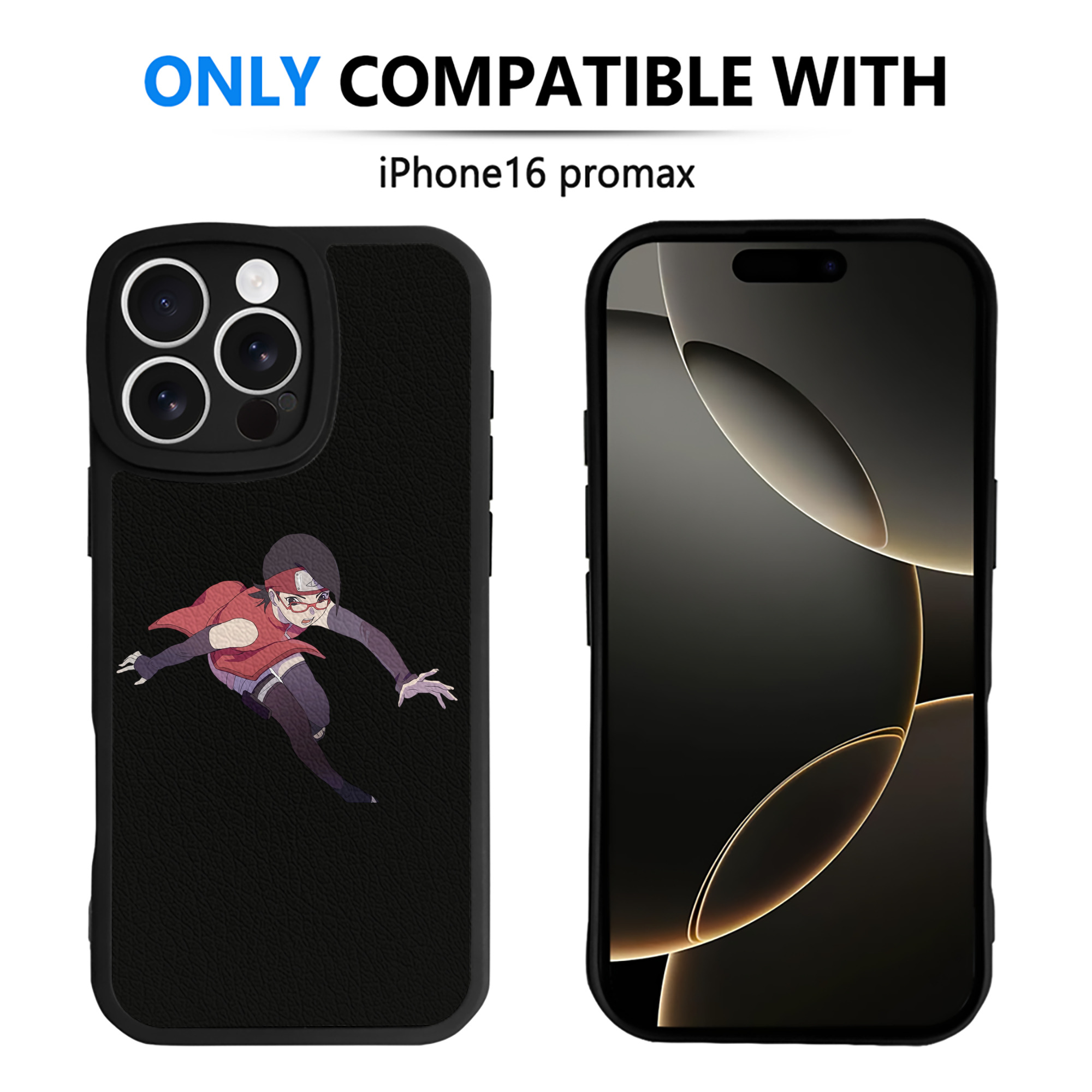 （画像用） NARUTO -ナルト- うちは サラダ Uchiha Sarada 【iPhone 16シリーズ対応】シリコンスマホケース（レザー調） 材質：シリコン